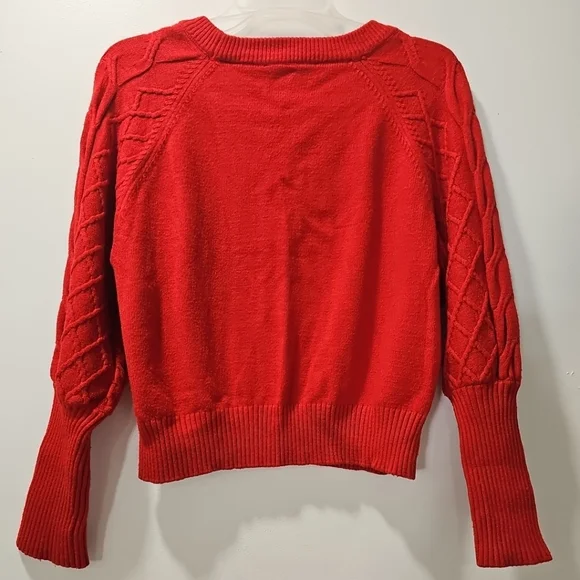 Tahari Women's Cable Knit Red‎ Sweater Size Large - Picture 4 of 7